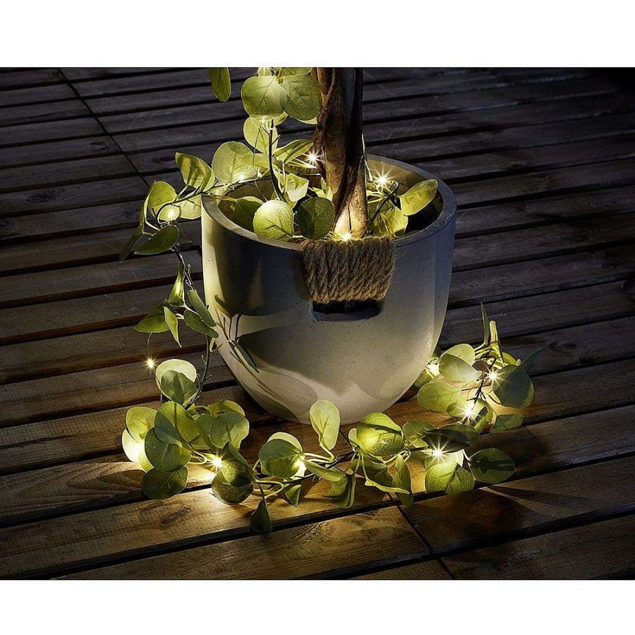 Gifi Guirlande Lumineuse Eucalyptus Artificiel Microleds Blanc Chaud